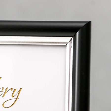 Photo frame Plastic "Mira" 10x15 cm, 636477 Black with silver (plastic screen)-1