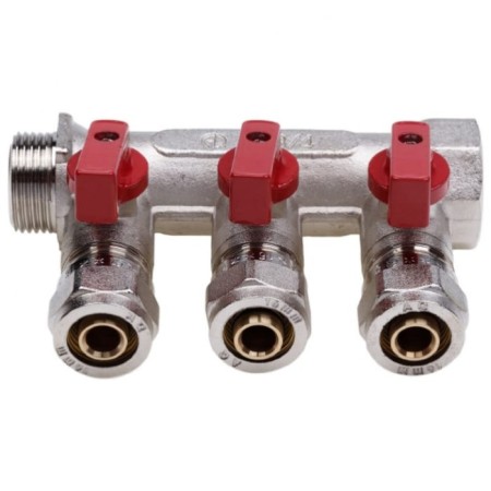 Universal collector Aqualink, 3/4 "X3/4" x16 mm, internal/outer, 3 exits, European fabric-6