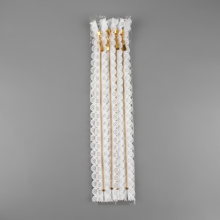 Metal zipper, No. 3, non -proceeding, automatic lock, 30 cm, white/gold color-3