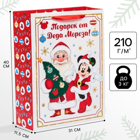 New Year. Gift package, 31x40x11.5 cm, packaging, Mickey Mouse