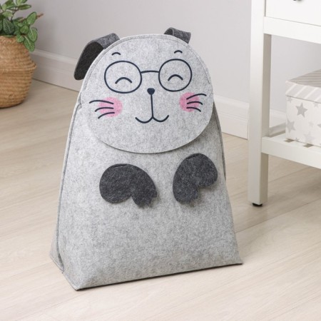 Organizer for storage Funny "Hare-Ochkarik", 42 × 24 × 58 cm, 15 l, color gray color