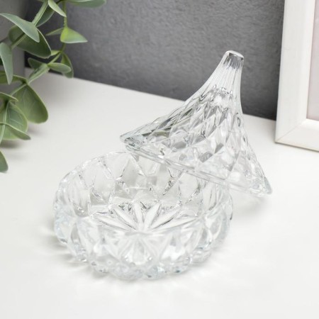 Casket glass "Lukovka" transparent 9x7.8x7.8 cm-1