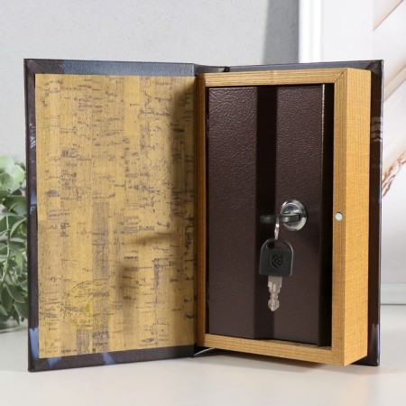 Safe-book wood, leatherette "Design and architecture of cottages" 21x13x5 cm-1