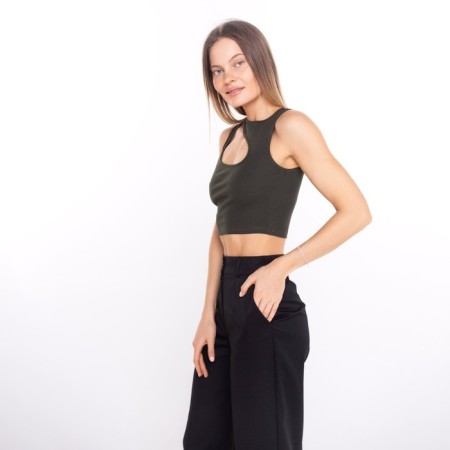 Top female, color dark green hacks, size 42 (s)-3