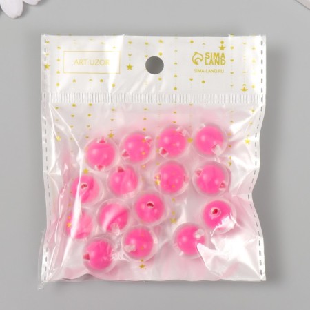 Beads for creativity plastic "Pink" glossy set 30 g d = 1.6 cm-2