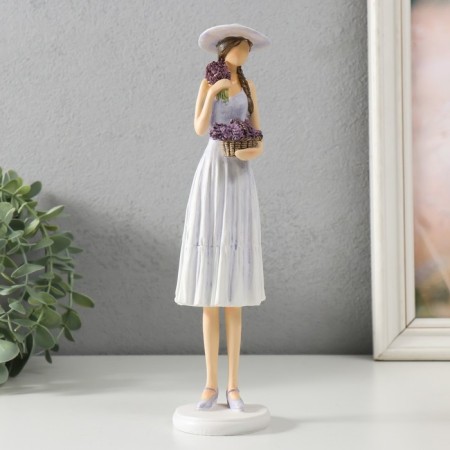 Polystone souvenir "Girl with lavender basket, in the hat" 7x6.5x26 cm-1