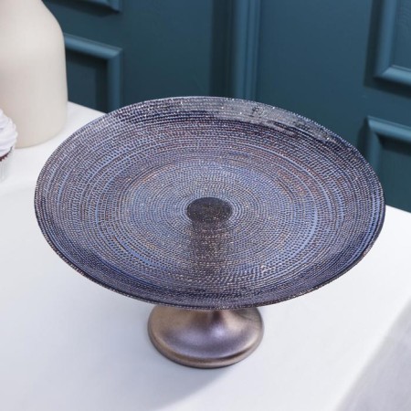 Serving dish for inspiration, d = 28 cm, on the leg, purple color-1
