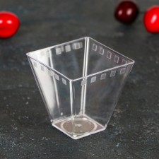 Plastic disposable form for Brussels buffet, 150 ml, transparent color
