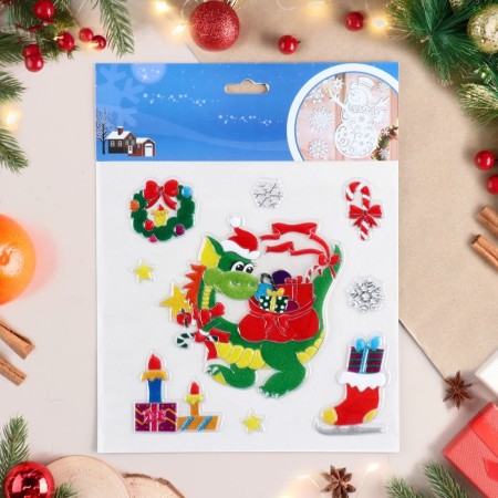 Stickers on the windows "New Year" dragon, bag, 24x18 cm-1