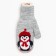 New Year. Double children's mittens, gray/penguin color, size 14 (6-9 years)
