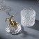 Casket glass "Hare rhombus" Gold 6x6x12.5 cm