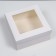 The box is folding, the lid is, with the window, white, 25 x 25 x 12 cm