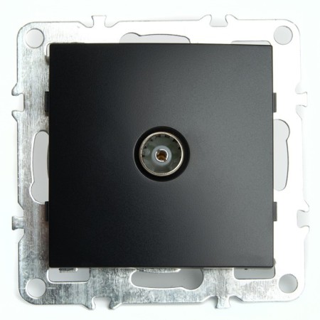 Television socket 1-seater, 75 Ohms (mechanism), Stekker series Erna, PST00-9108-03, black 1022446