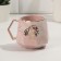 Ceramic mug Stay Beautiful Pink marble, 350 ml, pink color