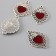Decor for creativity Metal "Red Heart of the openwork" silver enamel set 4 pcs 3.5x2.4 cm