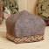 Bath cap "Sunny", brown with red finishing tape