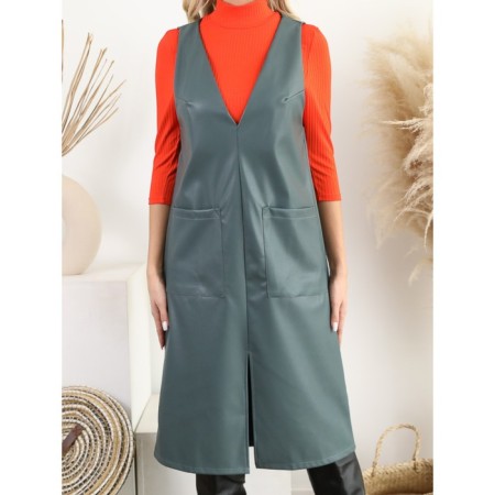 Women's dress, size 54, gray color-5