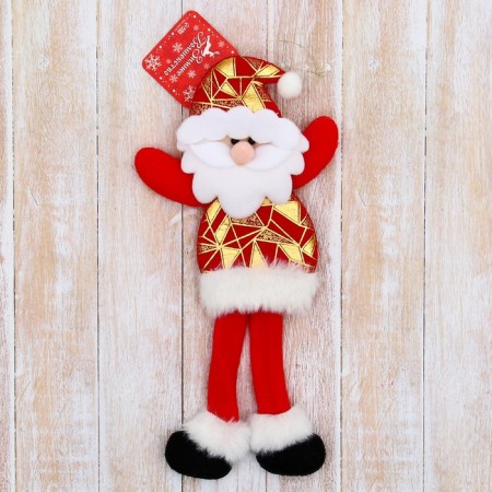 Soft suspension "Santa Claus in a shiny suit, long legs" 8x26 cm, red-1