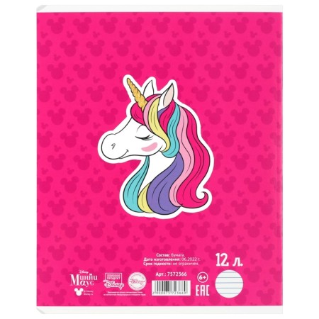 A set of notebooks 20 pieces, 12 sheets, Minnie Mouse Unicorn-13