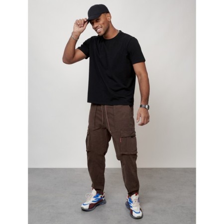 Cargo jeans men, size 48, brown color-6