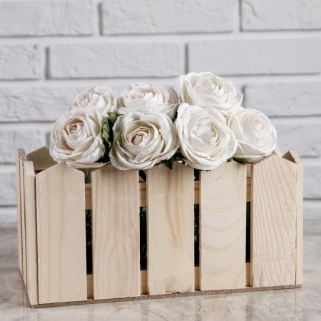 Wooden Kashpo 24 × 12 × 9 cm "Fence", naturally give beautifully