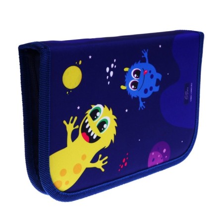 Penal 1 section 140 x 210 x 40 mm, folding pocket and cosmetic bag, fabric, calligrata topontent "Montstrika"-2