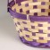 Wicker basket, d21xh24 cm, purple, bamboo
