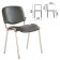 Stool for personnel and visitors to Brabix ISO CF-001, chrome frame, leatzers gray