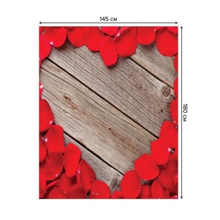 The tablecloth "Heart from roses", rectangular, Saten, size 145x180 cm-1