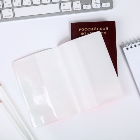Set of passport cover and keychain "Realistic flamingos"-4