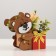 Gift packaging "Bear with a gift" 17x8x16 cm, oak red