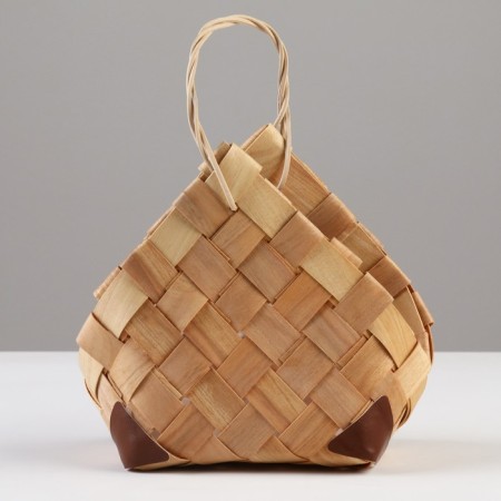 Wicker basket, 17 x 10 x 5 x h16/21.5 cm, sequoia-1