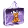 Folder with handles textile A4, 350 x 265 x 75 mm, insert transparent frost-resistant polymer, with inner pocket, PMD 4-84 "Bear on Lilac"