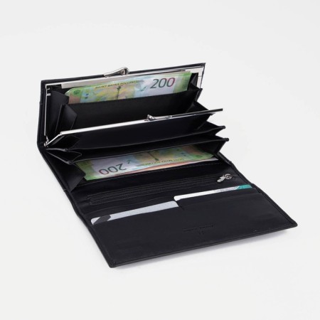 Women's wallet on magnets, black color-3