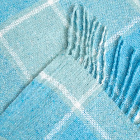 Palermo plaid 140x200cm, white/mint/dark turquoise, wool 20%, pan 40%, polyester 40%-2