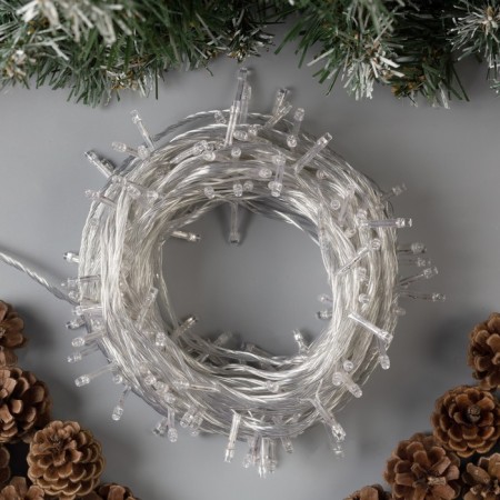 Garland “thread” 20 m, IP20, transparent thread, 200 LED, glow blue, 8 modes, 220 V-1