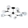 Svetogor chandelier "Night" 8x60W E27 Black/chrome 95x95x32cm