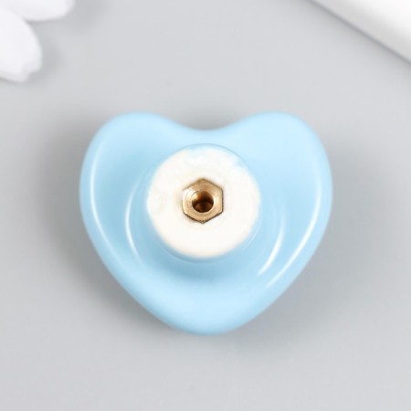 Pen for the casket ceramics, metal "heart" Blue 3.8x3.8x3 cm-2