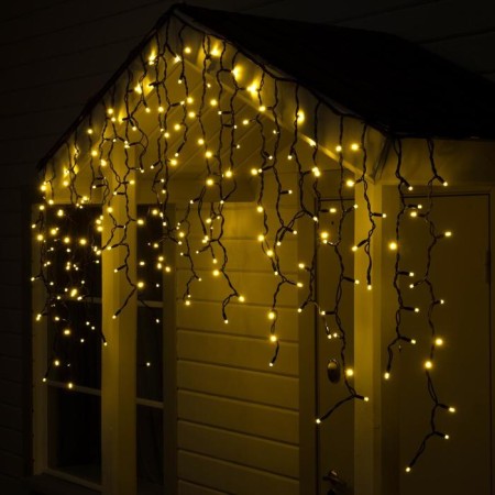 Garland "fringe" 3 x 0.9 m, IP65, UMS, dark rubber thread, 232 LED, glow warm white, 220 V