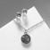 Set 2 objects: earrings, pendant "Night", color black silver, 40 cm