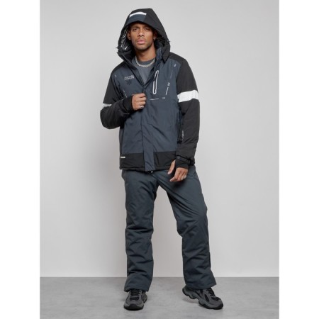 Male winter ski costume, size 48, dark gray color-4