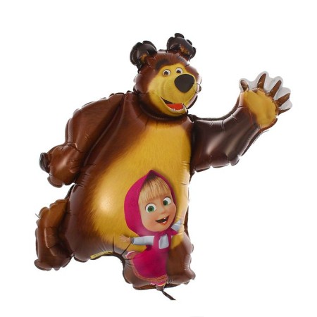 Foil ball 14 "Masha and the Bear" for a wand, without a valve