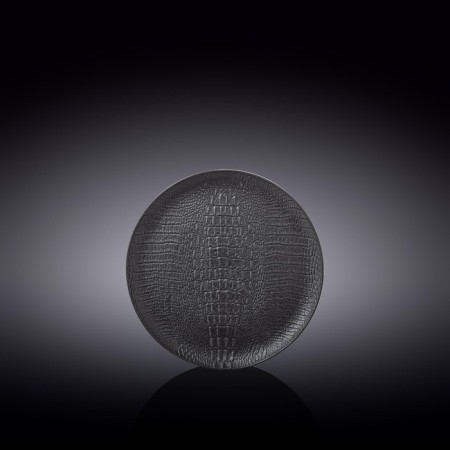 Round -round Wilmax England Croco, D = 15.5 cm, black color