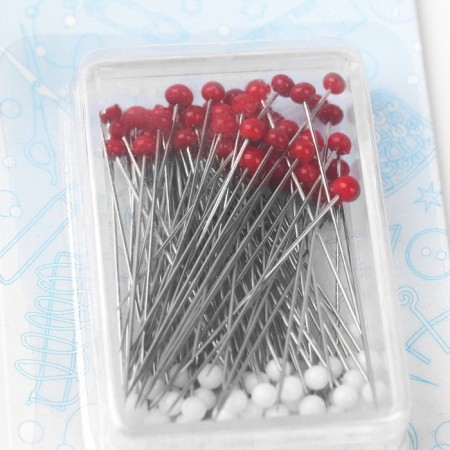 Portnovsky needles, glass head, 36 mm, 100 pcs, red color-1