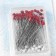 Portnovsky needles, glass head, 36 mm, 100 pcs, red color