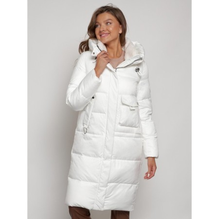 Coat insulated winter female, size 48, white color-10