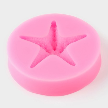 Mold "Sea Star", silicone, d = 7.5 cm, color mix-1