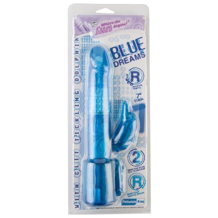 Вибратор с клиторальным стимулятором в форме дельфина NMC Blue Dream, 24 см-2