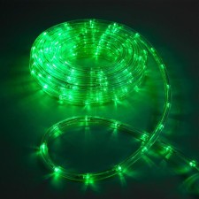 Luazon Lighting 10 mm light cord, IP65, 10 m, 24 LED/m, 220 V, 8 modes, Green glow