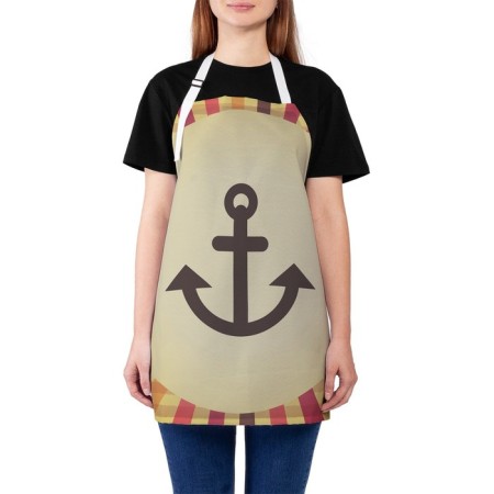 Apron kitchen with a photo print "Anchor", adjustable, size OS